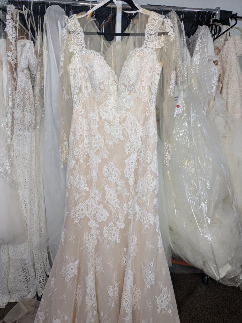 NWOT Allure Bridal Wedding Dress – Size 14 – Champagne/Gold/Nude/Ivory – Sample - Picture 10 of 10